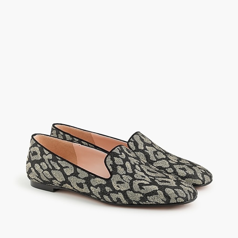 J. Crew Leopard Smoking Slippers #K0556